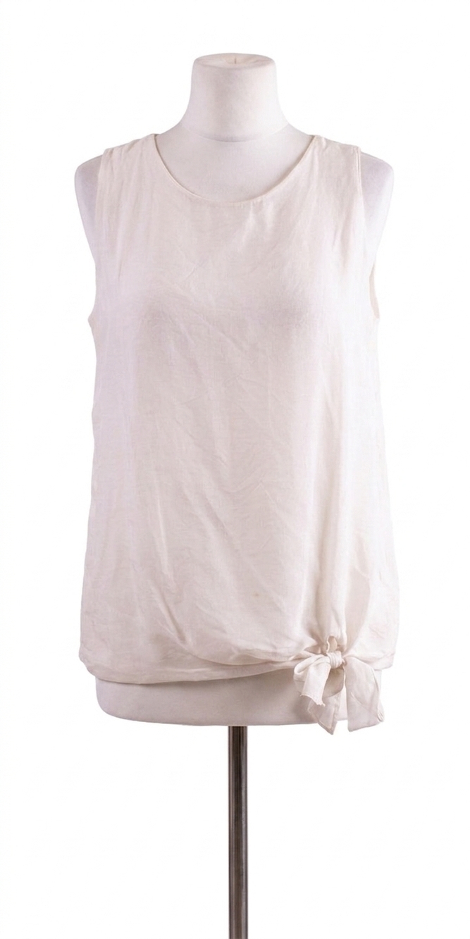 NEW GIGI MODA paola scoop neck silk tank top in cream